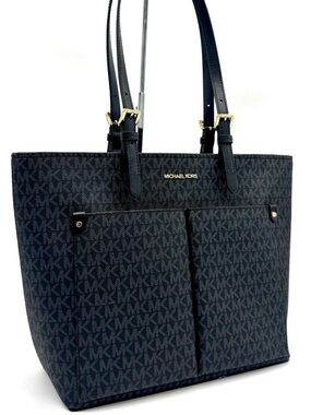 Michael Kors Jet Set Medium Pocket Tote Bag Black Multi